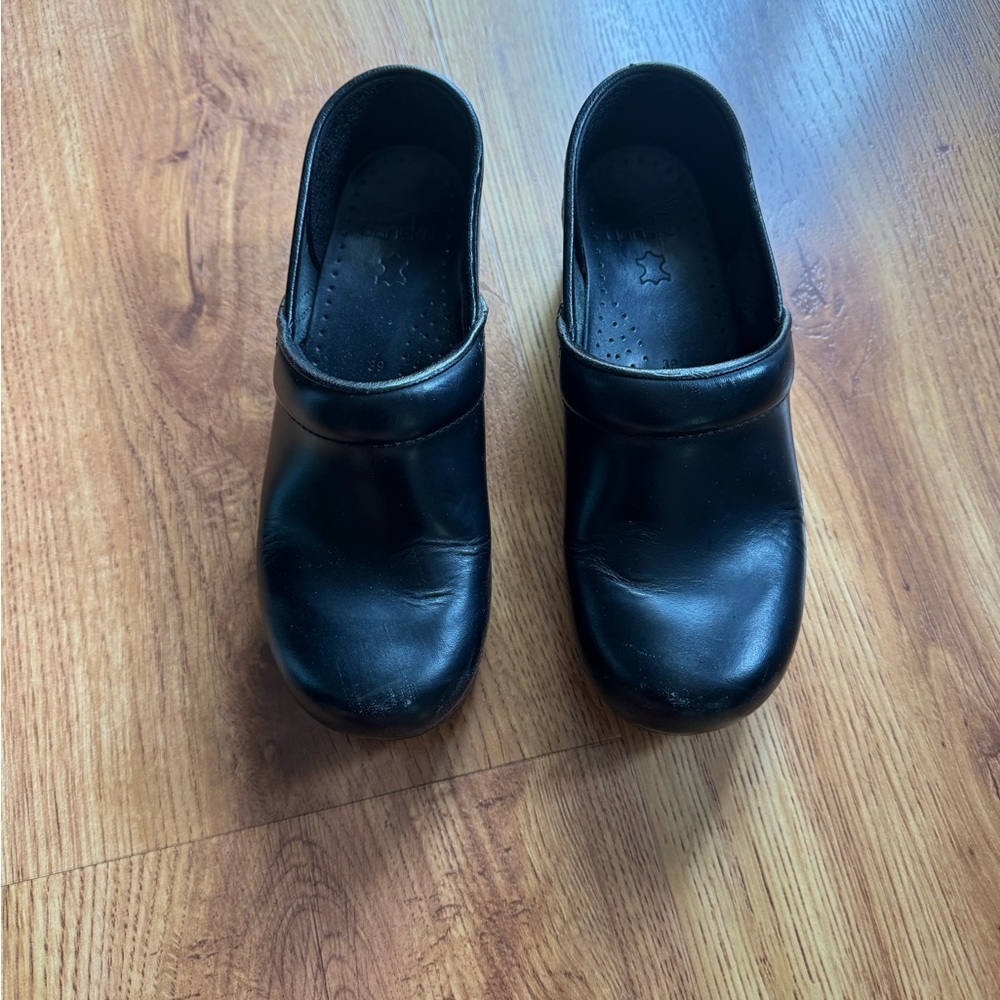 Black Dansko Leather Clogs